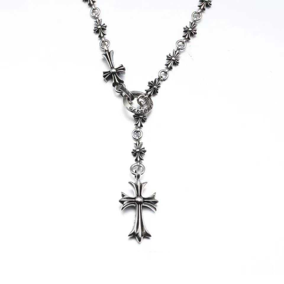 Chrome Hearts Sterling Silver Cross Pendant Necklace Chrome Hearts Sterling Silver Cross Pendant Necklace